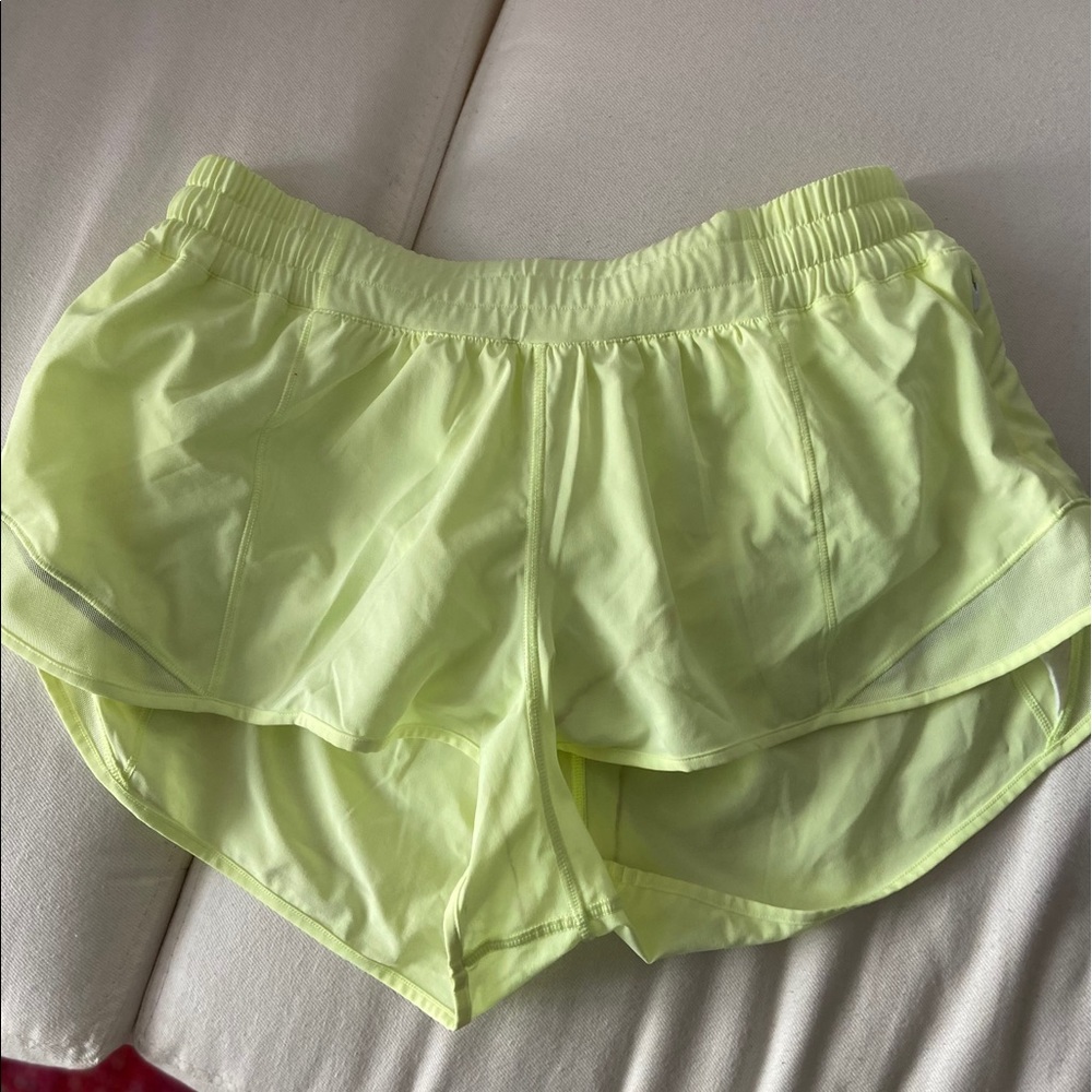 LuluLemon neon yellow Hotty Hot shorts - Size 10